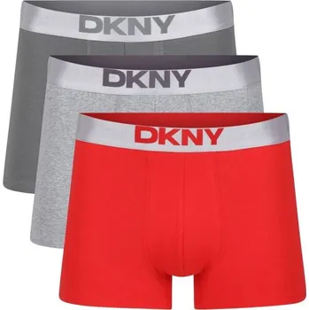 Boxerky Pánské boxerky DKNY KACE M Červená, Tmavě šedá, Šedá