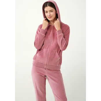 Vamp Sametová tepláková souprava na zip s kapucí 21140