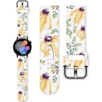 Příslušenství k chytrým hodinkám eses Silikonový květinový řemínek - Žlutý, fialový 22 mm