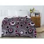 XPOSE® Mikroplyšová deka HEDVIKA s beránkem - šedá/švestková 200x220 cm, Mikroplyš s beránkem + Prodloužená možnost vrácení zboží do 50 dnů