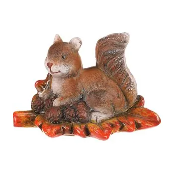 Veverka se šiškami na listu - keramická dekorace