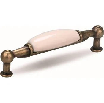 Nábytkové kování Tulip SARA starozlatá/porcelán bílý 96 mm