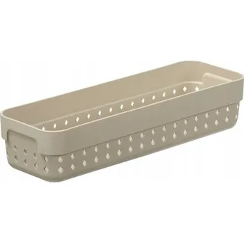 Úložný box košík SEOUL M-organ., 24x8x5cm-sv.béžový, plast