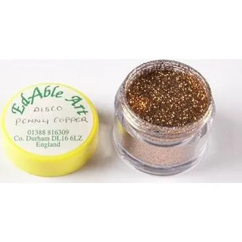 Jedlá dekorace na dort Třpyt dekorační disco Penny copper - Edable Art