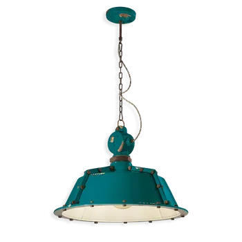Ferroluce Závěsné retro svítidlo INDUSTRIAL, Ø 52 cm, 1xE27 Barva: Olivová zelená