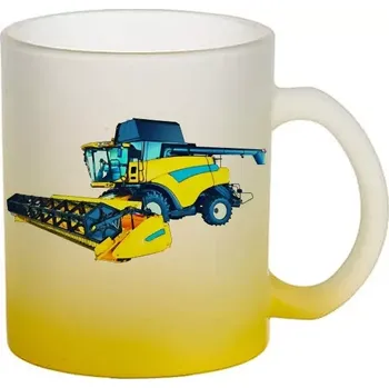 New Holland cr9090 skleněný hrnek kombajn (hrneček s KOMBAJNEM matné sklo )