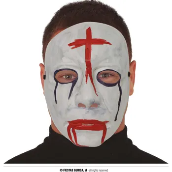 Karnevalová maska Guirca Fiestas Španělsko Maska s červeným křížem