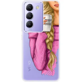 Pouzdro na mobilní telefon Odolné silikonové pouzdro iSaprio - My Coffe and Blond Girl - Vivo V40 SE 4G/5G