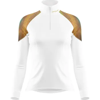 Dámské funkční triko dlouhý rukáv se zipem CROCODILE LADY bílá Bamboo Light New - Hnědá / S