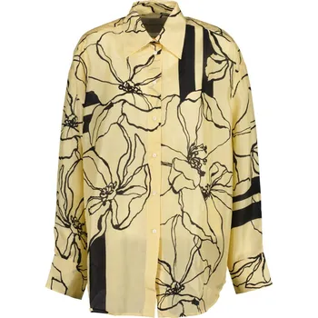 KOŠILE GANT OS LINE DRAWING SILK SHIRT DUSTY LIGHT YELLOW