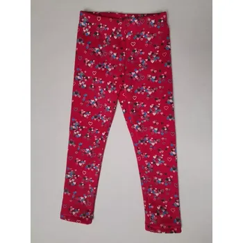Topo dívčí zateplené legíny růžové potisk barevná srdíčka velikost 98