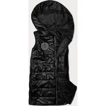 Dámská vesta Černá dámská péřová vesta s kapucí a dvousměrným zipem SWEST, odstíny černé XXL (44) i392_23191-48
