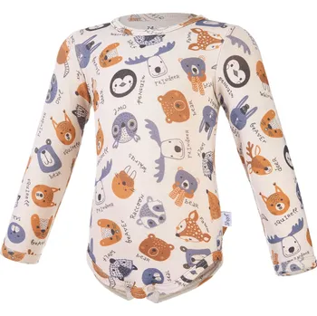 Kojenecký body Little Angel body tričko smyk TISK Outlast® - latte barevná zvířátka Velikost: 62