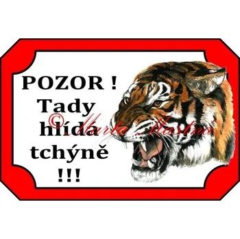 Cedulka tchýně, tygr - Bez samolepicí vrstvy