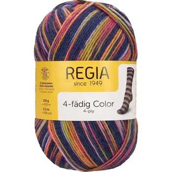 Příze Regia 4-Ply Color 2353 blue-lime color (Ponožková příze Regia 2353 blue-lime color)