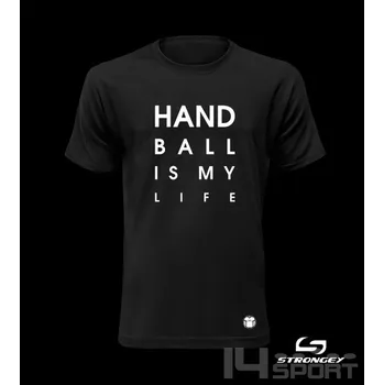 Chlapecké triko STRONGEY HANDBALL IS MY LIFE BLACK, velikost 5 let