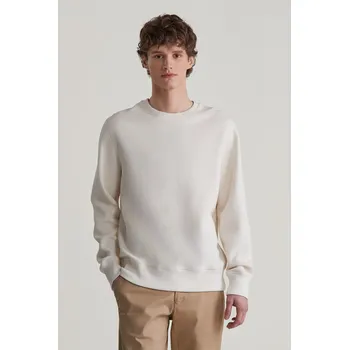 Pánská mikina MIKINA GANT WAFFLE C-NECK SWEAT CREAM