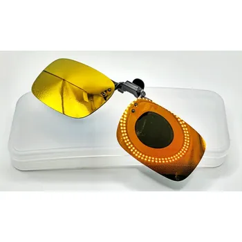 QiiM P-15 polarizační klips | Červený polarizační klip | Klip na brýle s pouzdrem (Polarizační klips na brýle | Červené polarizační sklo | Ochrana očí před sluncem | Klip na dioptrické brýle | Sluneční brýle s klipem | Zrcadlové brýlové čočky | Eliminace)