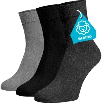 Dámské ponožky FINE MERINO zvýhodněný set 3 páry středních ponožek - mix barev Vlna (Merino) 42-44