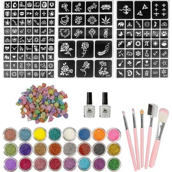 Tetování bHome Sada tetování Glitter 24 ks Kniha