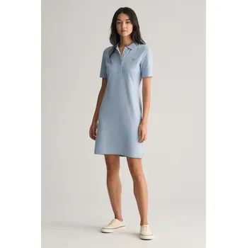 Dámské šaty ŠATY GANT SLIM SHIELD SS PIQUE POLO DRESS DOVE BLUE