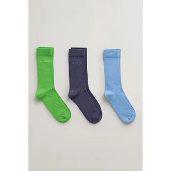 PONOŽKY GANT TONAL LOGO RIB SOCKS 3-PACK SLIME GREEN