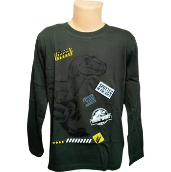 Eplusm Chlapecké tričko JURSKÝ SVĚT dlouhý rukáv temně zelené Barva: Zelená, Velikost: 116
