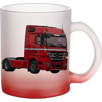 Mercedes Actros II skleněný hrnek nákladní auto (hrneček s tahačem matné sklo TRUCK)