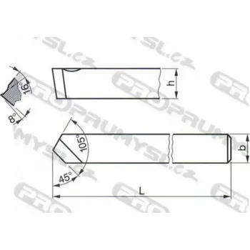 Příslušenstí k soustruhu Soustružnický nůž z rychlořezné oceli ubírací přímý, 223514, 16x16x110 mm (45°)
