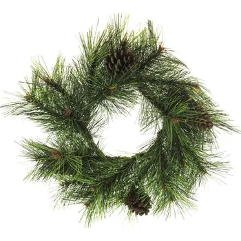 umělá květina Umělý věnec, Borrovice 'Pinus' věnec s šiškami zelený průměr 30 cm