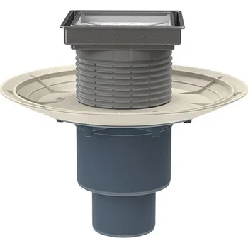 Odvodňovací žlab HL podlahová vpust, svislý odtok DN50/75/110, z.u. Primus blue (suchý sifon), nástavec s rámem 132x132 mm, kryt pro vložení do dlažby 112x12 mm, nerez (HL310Prblue-3020)