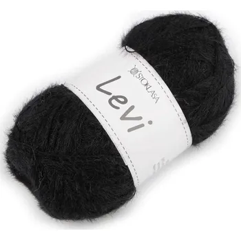 Příze Připlétací a pletací příze Levi 50 g - 6 černá