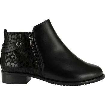 Dámská zimní obuv Dámské zimní kotníkové boty kožené De Plus 9642-K-M - black/F-241 černé zateplené na široké chodidlo - 41