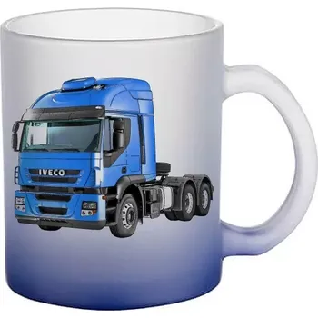 Iveco Stralis 450 skleněný hrnek nákladní auto (hrneček s tahačem matné sklo TRUCK)