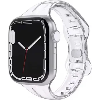 Ostatní příslušenství k chytrým hodinkám eses Silikonový transparentní řemínek pro Apple Watch - Průhledný 42mm, 44mm, 45mm