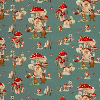 SWAFING Úplet dětský motiv muchomůrky se zvířátky