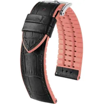 Řemínek na hodinky Kaučukový řemínek Hirsch Andy M 0922328150-1, černý, teletina/přírodní kaučuk, Limited edition, délka M, Quick Release