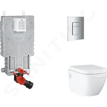 Grohe Uniset - Set předstěnové instalace, klozetu, sedátka SoftClose a tlačítka Skate Cosmopolitan, chrom SANI15BB2107