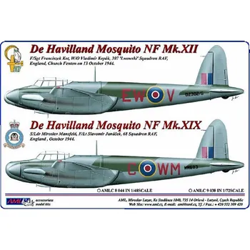 Plastikový model 1/72 Decals Mosquito NFXII/NFXIX (307Sq RAF&68Sq)