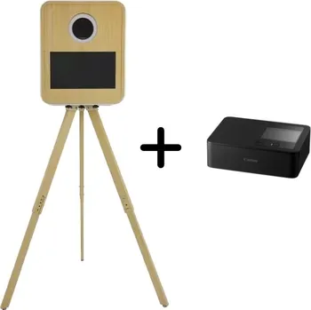 Tiskárna Samoobslužná Digitální Vintage Retro Dřevěná Fotobudka s Otvorem na Fotografie a Výkonným PC AI Fotokoutek KoutekSelfie Photo Booth + Wifi Tiskárna