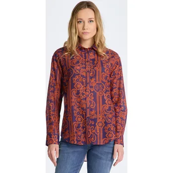 Dámská košile KOŠILE GANT REL LACE PRINT COT SILK SHIRT PANSY PURPLE