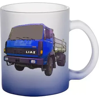 LIAZ 110 skleněný hrnek nákladní auto (hrneček s tahačem matné sklo TRUCK)
