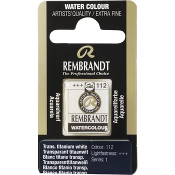 Vodová barva Akvarelová barva v půlpánvičce Rembrandt - 112 Transparent Titanium White