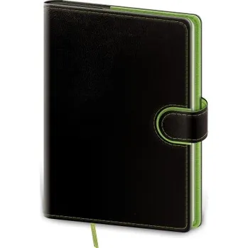 Blok Flip černozelený čtverečkovaný zápisník B6