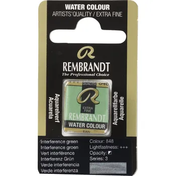 Vodová barva Akvarelová barva v půlpánvičce Rembrandt - 848 Interference Green
