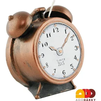 Svíčka Svíčka Budík bronzový 8 x 5 cm (Svíčka ve tvaru budíku)