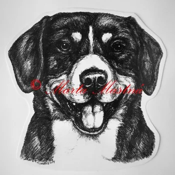 Samolepka entlebušský salašnický pes - archiv c496 - Malá - přibližně jako pohlednice