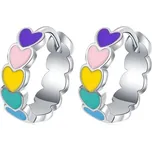 Stříbrné barevné náušnice Multa