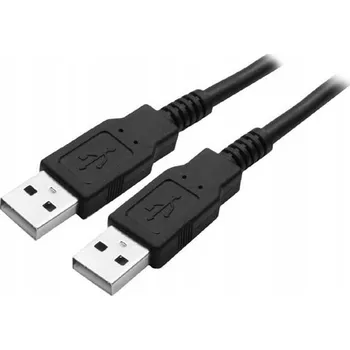 Datový kabel USB 2.0 kabel, USB A samec - USB A samec, 1.8m, černý