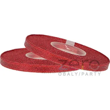 Stuha Stuha lurexová 0,6 cm x 30 y - červená